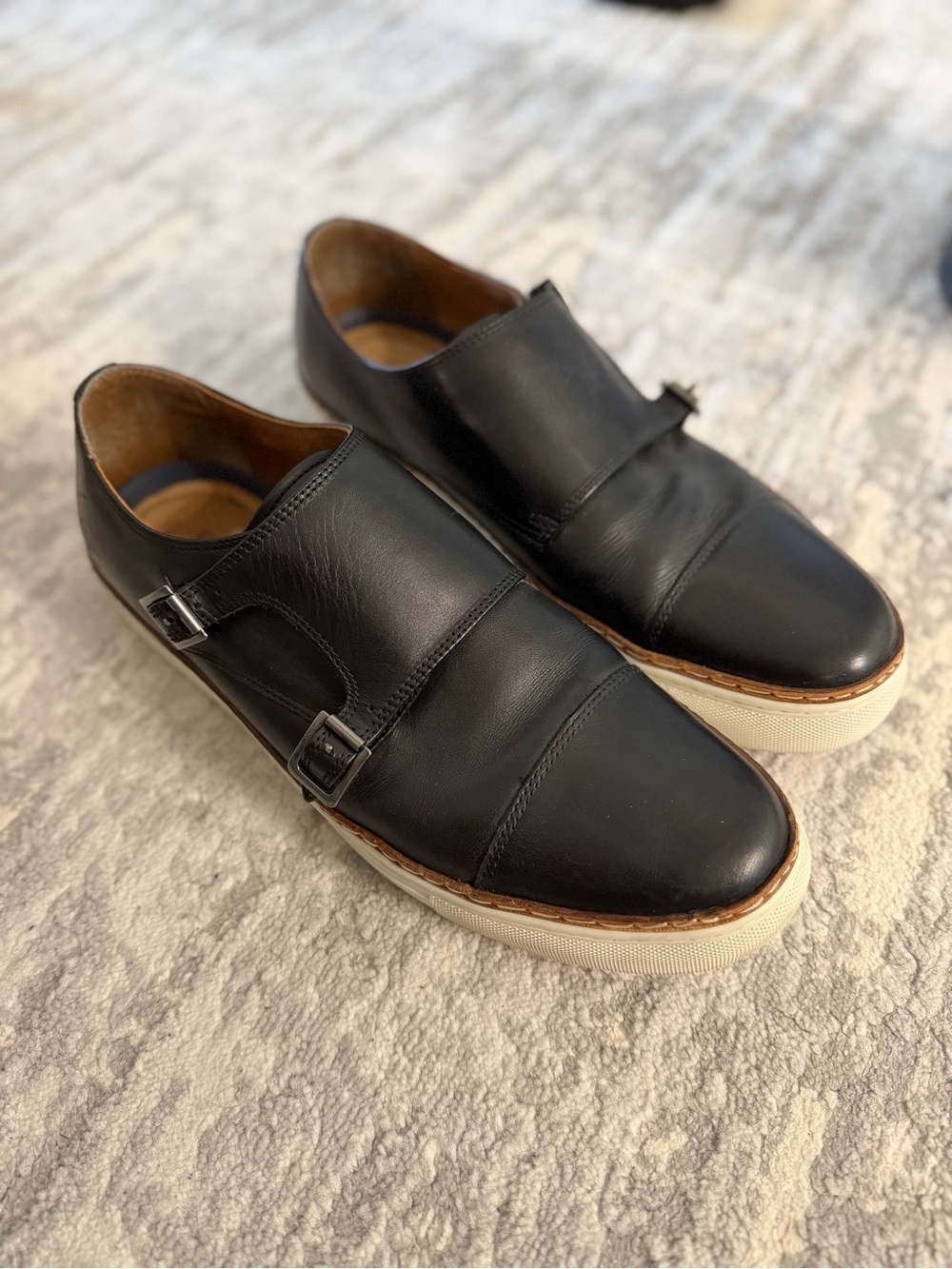 Florsheim Press Double Monk Strap Buckle Black Shoes